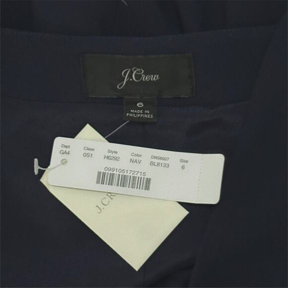 New $150 J CREW Wrap Dress 365 Crepe Knee Length Minimalist Office Career Blue 6 - Picture 9 of 11